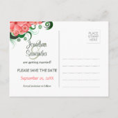 フローラピンクハイビスカス日付はがきを保存 案内ポストカード (裏面)