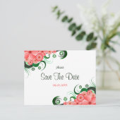 フローラピンクハイビスカス日付はがきを保存 案内ポストカード (スタンド正面)