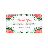 フローラピンクハイビスカス結婚式の引き出物優先ラベル ラベル (正面)