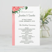 フローラピンクハイビスカス結婚式 プログラムテンプレート プログラム (スタンド正面)