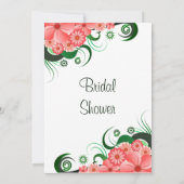フローラピンクハイビ結婚スカスブライダルシャワー招待状 招待状 (裏面)