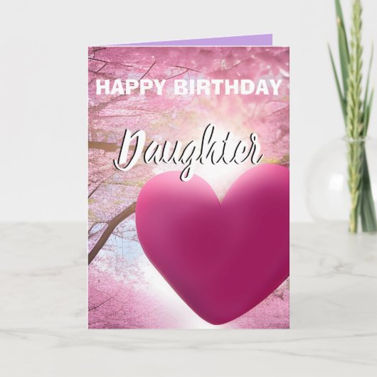 フローラピンクハッピーバースデー娘 カード (正面)
