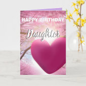 フローラピンクハッピーバースデー娘 カード (黄色い花)