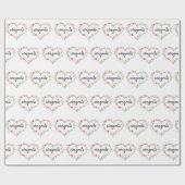 フローラピンクハートリースおめでとう ラッピングペーパー (フラット)