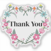 フローラピンクハート シール (正面)