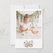 フローラピンクバニー誕生日サンキューカード サンキューカード (裏面)