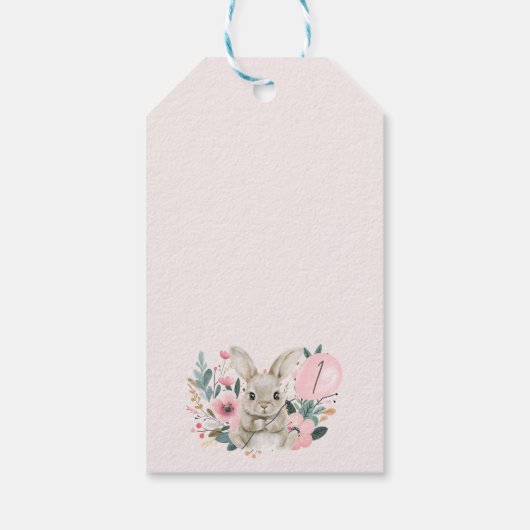 フローラピンクバニー誕生日サンキュー ギフトタグ (裏面)