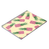 フローラピンクパイナップルイエロー背景 ノートブック (左側)