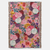 フローラピンクパターン スローブランケット (正面縦)