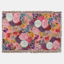 フローラピンクパターン スローブランケット