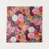 フローラピンクパターン タペストリー (正面(横))