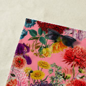 フローラピンクパターン ビーチタオル (インサイチュ)