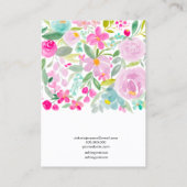 フローラピンクパープルウォーターカラーイヤリング表示 名刺 (裏面)