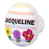 フローラピンクパープルウォーターストライプカラー名 セラミックノブ (右)