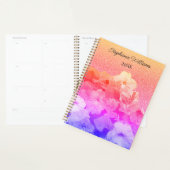 フローラピンクパープルグリタリー名前をカスタムするギフトお願い プランナー手帳 (ディスプレー)