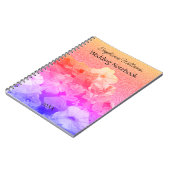 フローラピンクパープルグリッタリー名前をカスタムする結婚ズ ノートブック (左側)