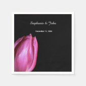 フローラピンクパープルチューリップブライダルシャワー結婚ズ スタンダードカクテルナプキン (正面)