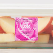 フローラピンクパープルティール（緑がかった色）バラ製品ラベルのロゴ ラベル (貼付)