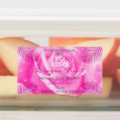 フローラピンクパープルティール（緑がかった色）バラ製品ラベルのロゴ ラベル (貼付)