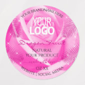 フローラピンクパープルティール（緑がかった色）バラ製品ラベルのロゴ ラベル (デザイン1)