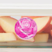 フローラピンクパープルティール（緑がかった色）バラ製品ラベルのロゴ ラベル (貼付)