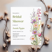 フローラピンクパープルブライダルシャワー招待