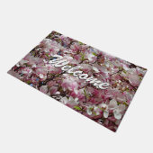 フローラピンクパープルモダンプロフェッショナルへようこそ ドアマット (アングル)