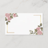 フローラピンクピニーフラワーサマーウェディングパーティー プレイスカード (正面)