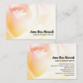 *~*フローラピンクピーチバラフラワー 名刺 (正面/裏面)