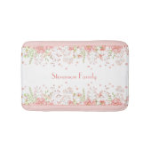 フローラピンクピーチワイルドフラワーファミリー名 バスマット (正面)