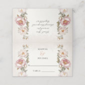 フローラピンクピーニーエレガント春の結婚式披露宴 プレイスカード (外部開封)