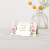 フローラピンクピーニーエレガント春の結婚式披露宴 プレイスカード (裏面)