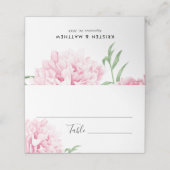 フローラピンクピーニーボホボタニカルエレガント プレイスカード (外部開封)