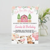 フローラピンクファームウォーターカラー招待状 招待状 (スタンド正面)