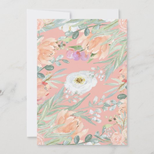 フローラピンクファームウォーターカラー招待状 招待状 (裏面)