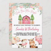 フローラピンクファームウォーターカラー招待状 招待状 (正面/裏面)