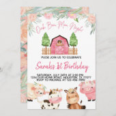 フローラピンクファームウォーター招待状 招待状 (正面/裏面)