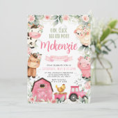 フローラピンクファーム誕生日パーティーの招待 招待状 (スタンド正面)