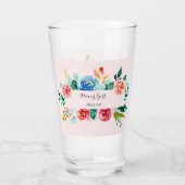 フローラピンクフラワーガール結婚ズグラス タンブラーグラス (裏面)