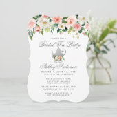 フローラピンクブライダルシャワーティーパーティー招待状 招待状 (スタンド正面)