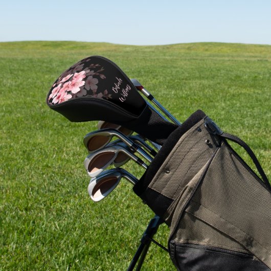 フローラピンクブラックさくらんぼブロッサムモノグラム ゴルフヘッドカバー (インサイチュ)