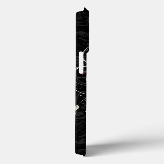 フローラピンクブラックエレガントヴィンテージモノグラムスクリプト Case-Mate iPhoneケース (裏面 / 右)