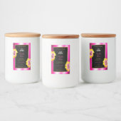 フローラピンクブラック製品ラベル金ゴールドフレームロゴ フードラベル (ボトル)