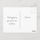 フローラピンクブルーグリーン新住所のお知らせ ポストカード (裏面)