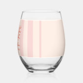 フローラピンクブーケストライプー結婚ズ ステムなしワイングラス (左)