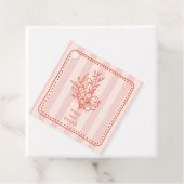 フローラピンクブーケストライプー結婚ズ フェイバータグ (インサイチュ)