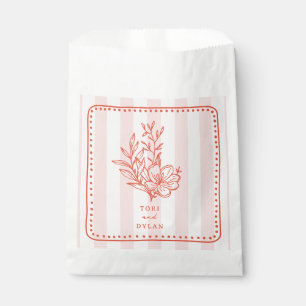 フローラピンクブーケストライプー結婚ズ フェイバーバッグ