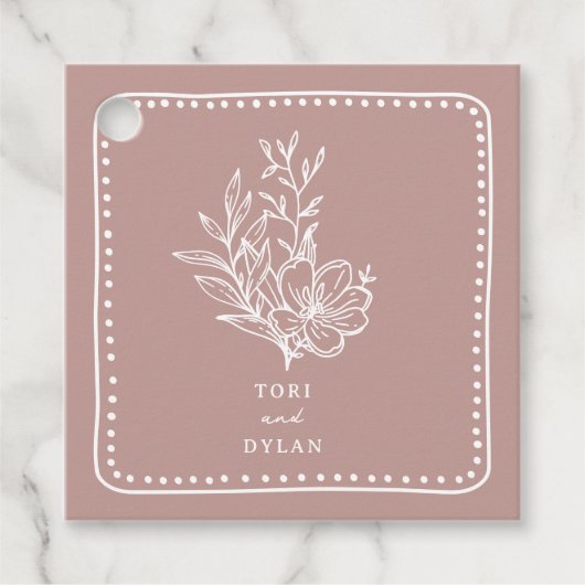 フローラピンクブーケ結婚ス フェイバータグ (正面)