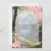 フローラピンクプリンセスフォレスト誕生日キンセアニェラ 招待状 (裏面)