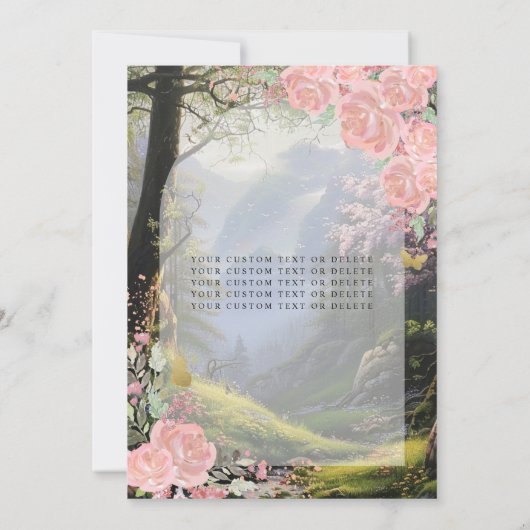 フローラピンクプリンセスフォレスト誕生日キンセアニェラ 招待状 (裏面)